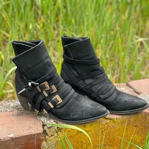 Free People Buckle Booties